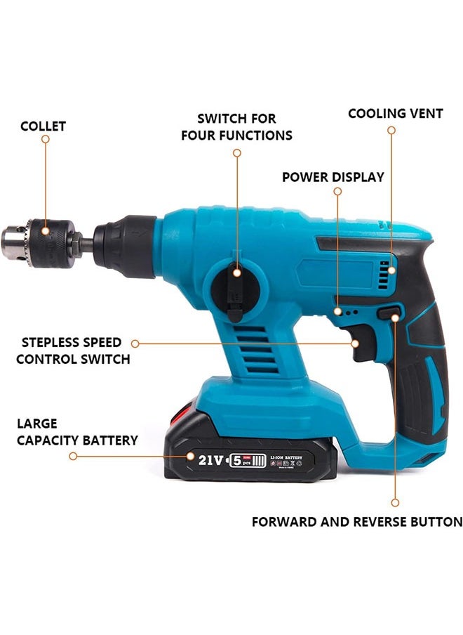 Arabest 21v Impact Cordless Drill Set Electric Screwdriver Power Drill Driver with 2 Batteries and Charger Power Hammer Drill 2 Speed Power Display Storage Case  - Image 2