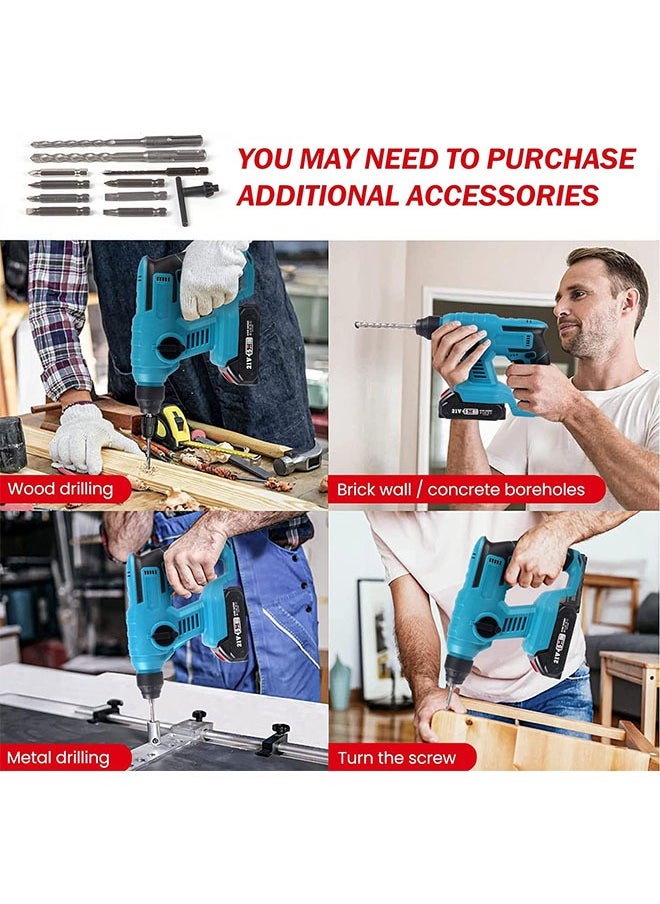 Arabest 21v Impact Cordless Drill Set Electric Screwdriver Power Drill Driver with 2 Batteries and Charger Power Hammer Drill 2 Speed Power Display Storage Case  - Image 3