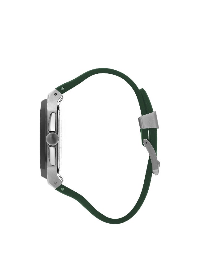 Quantum Men's Quartz Movement Watch, Chronograph Display and Silicone Strap - HNG1033.375, Green  - Image 2