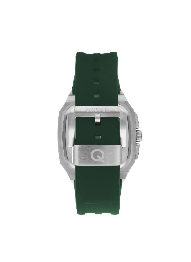 Quantum Men's Quartz Movement Watch, Chronograph Display and Silicone Strap - HNG1033.375, Green  - Image 3