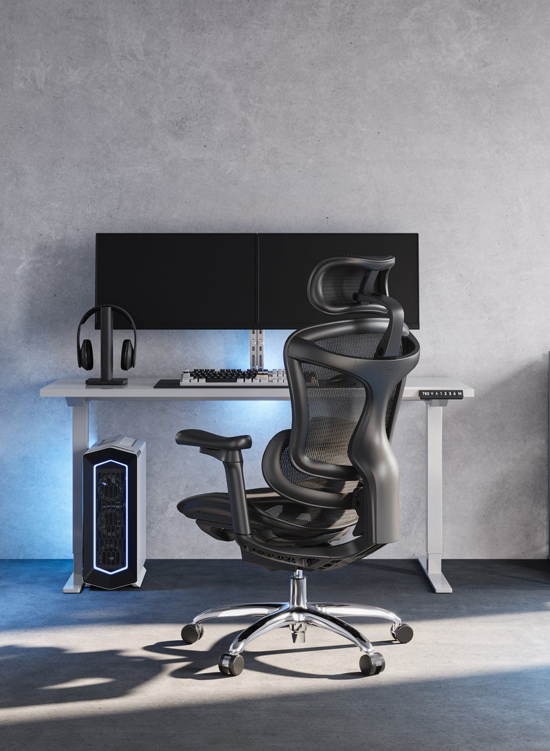 SIHOO Doro C100-B201 Ergonomic Gaming/Office Chair with Ultra Soft 3D Armrest, Dynamic Lumbar Support, Adjustable Backrest, Swivel, Black - Image 2