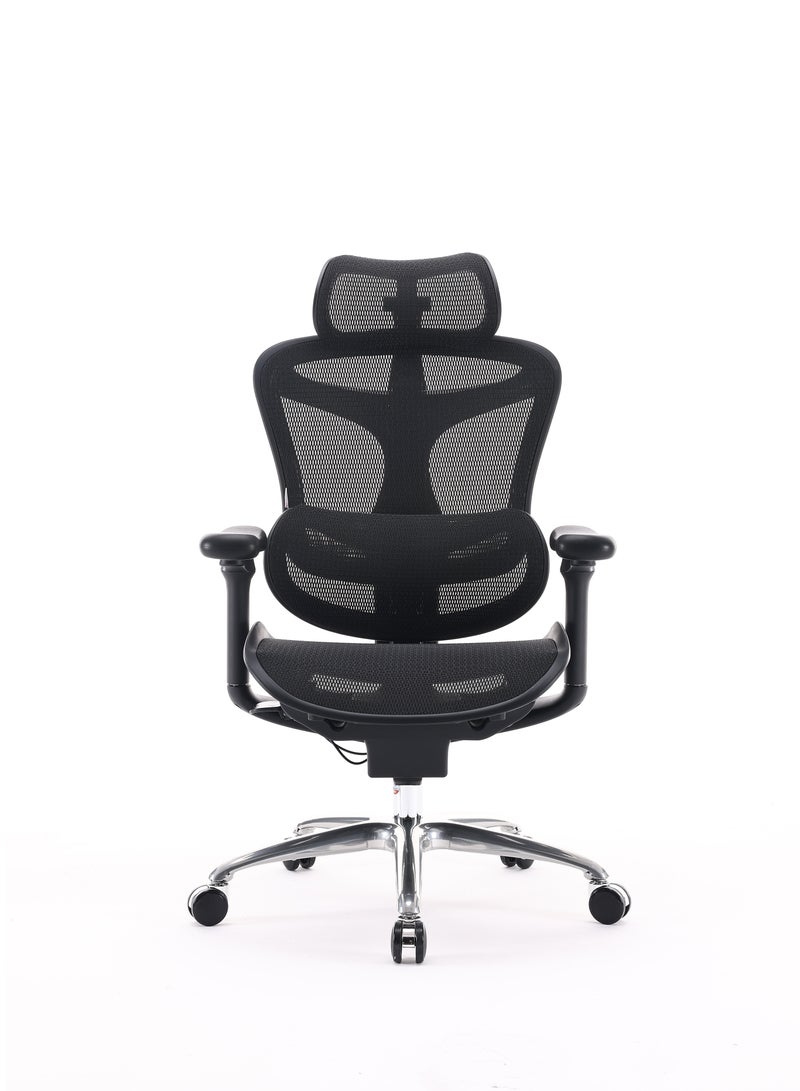 SIHOO Doro C100-B201 Ergonomic Gaming/Office Chair with Ultra Soft 3D Armrest, Dynamic Lumbar Support, Adjustable Backrest, Swivel, Black - Image 1