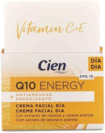 Cien Energy Q10 Energy AntiWrinkle Day Face Cream 50ml SPF 15 Energizing with Orange Extract and Acerola Cherry