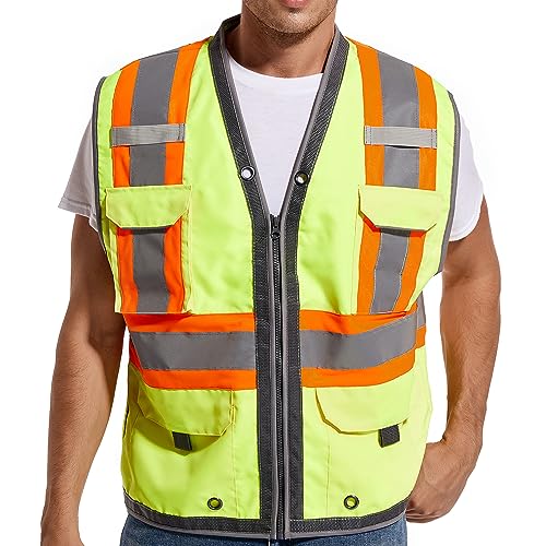 ArcRidge Reflective Safety Vest for Men and Women - Class 2 High Visibility Construction Vest - Dual Tone Reflective Strips (XX-Large) - Image 1