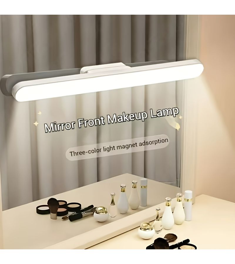 1 Quantity Eye Protecting Dormitory LED Charging Desk Lamp With Magnetic Rotating Design USB Rechargeable 1800 Mah Battery Three Color Temperatures Stepless Dimming For Office Wardrobe And Makeup - Image 1