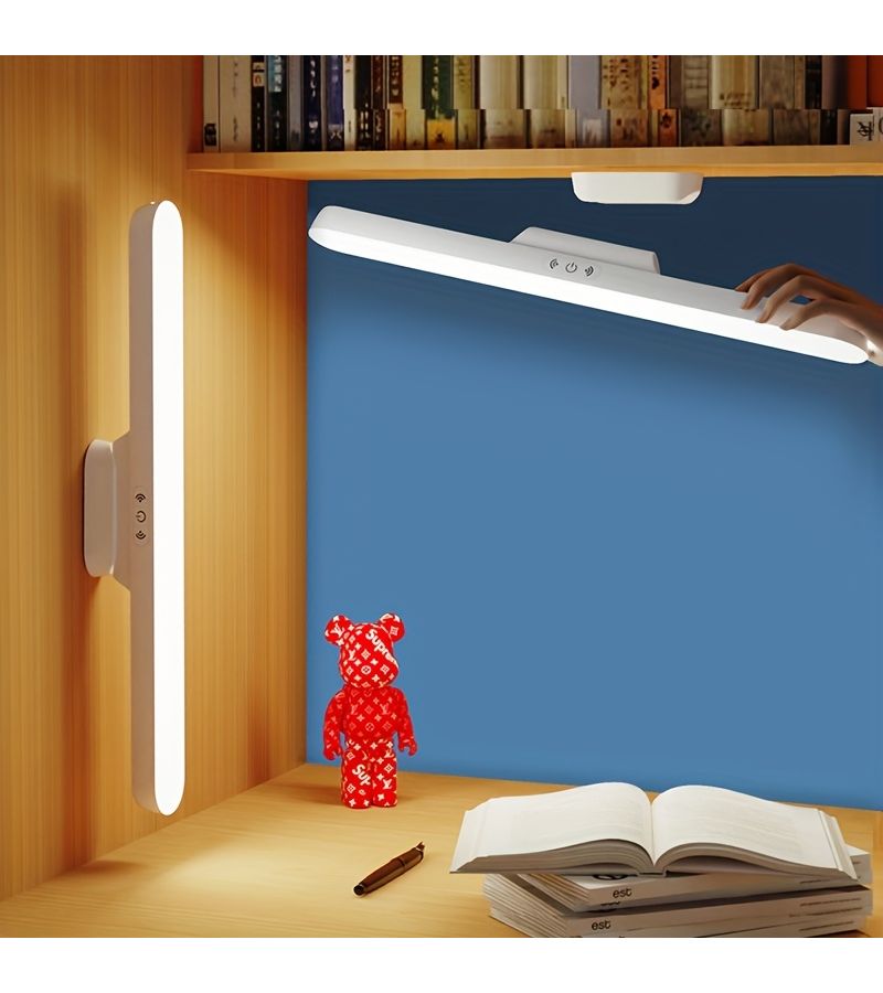 1 Quantity Eye Protecting Dormitory LED Charging Desk Lamp With Magnetic Rotating Design USB Rechargeable 1800 Mah Battery Three Color Temperatures Stepless Dimming For Office Wardrobe And Makeup - Image 2