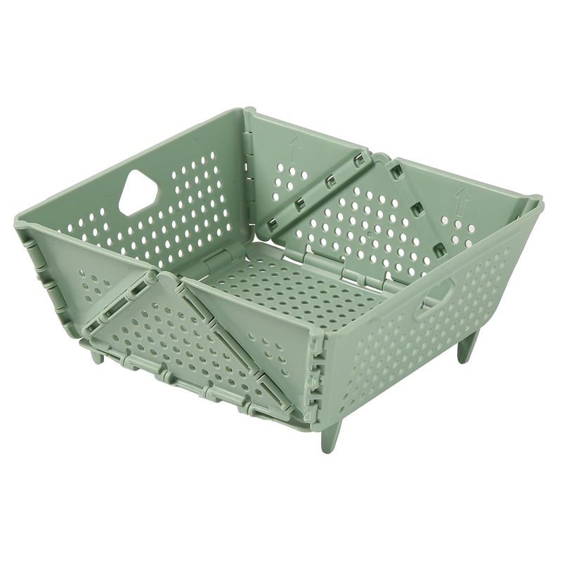 LASALE Multifunctional Foldable Storage Basket Ventilated Desktop Storage Organizer Folding Draining Basket Home Organization And Storage Supplies Basket Kitchen Household Storage Bin - Image 1
