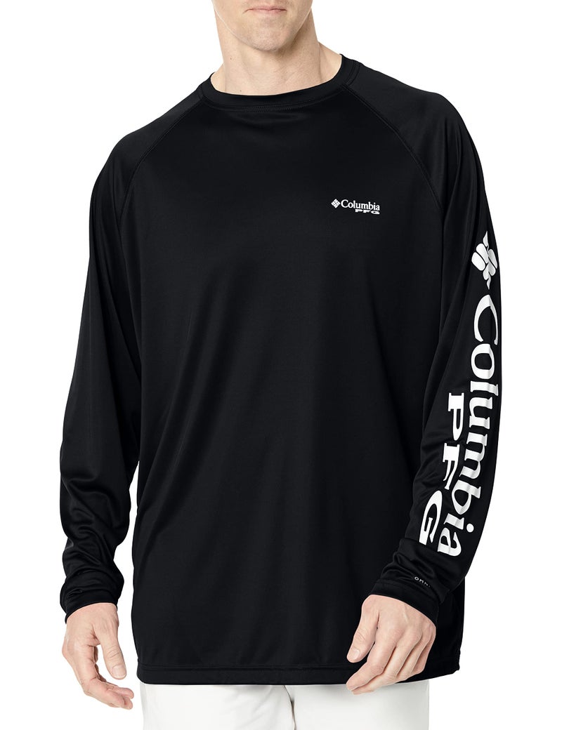 Columbia Mens PFG Terminal Tackle Long Sleeve Fishing Shirt BlackCool Grey Logo Medium - Image 2