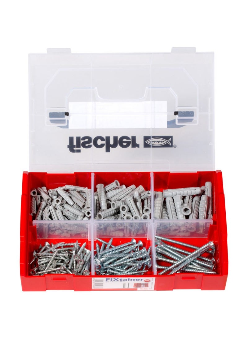 Fischer FIXTAINER - SX Plugs + Screws Various Sizes 210pcs 534084