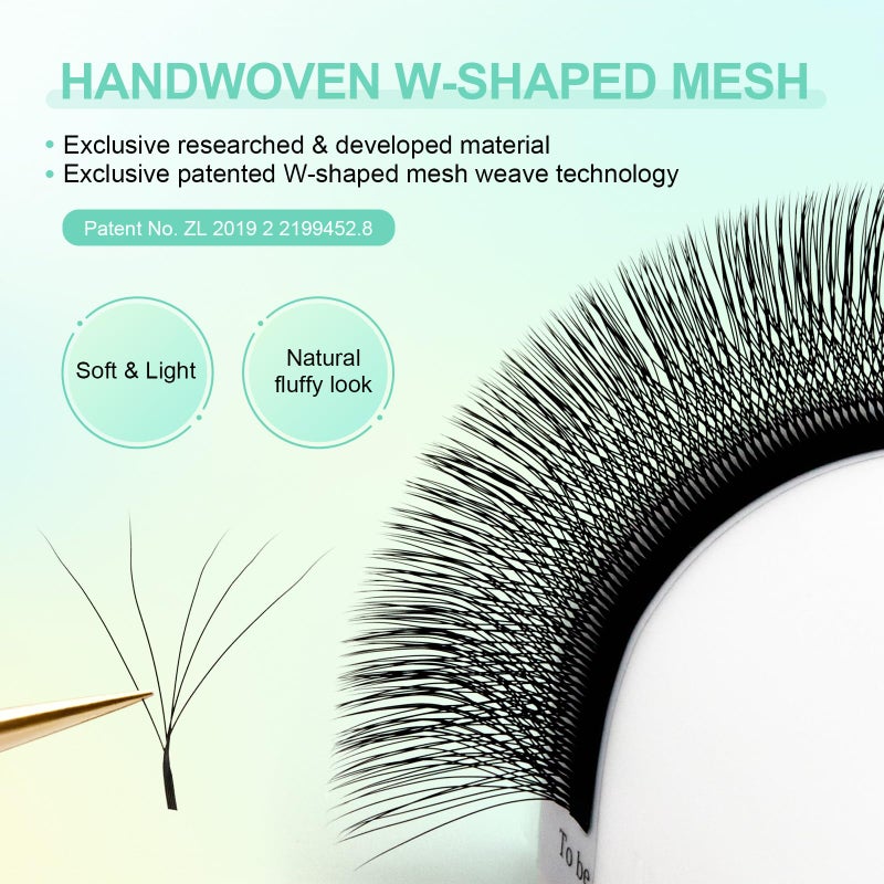 NAGARAKU 5D W Shape Eyelash Extension Supplies Natural Soft Volume 0.07mm D curl 8-15mm Mix Premade Fans Faux Mink Matte Black Cluster Easy Fanning False Lashes - Image 3