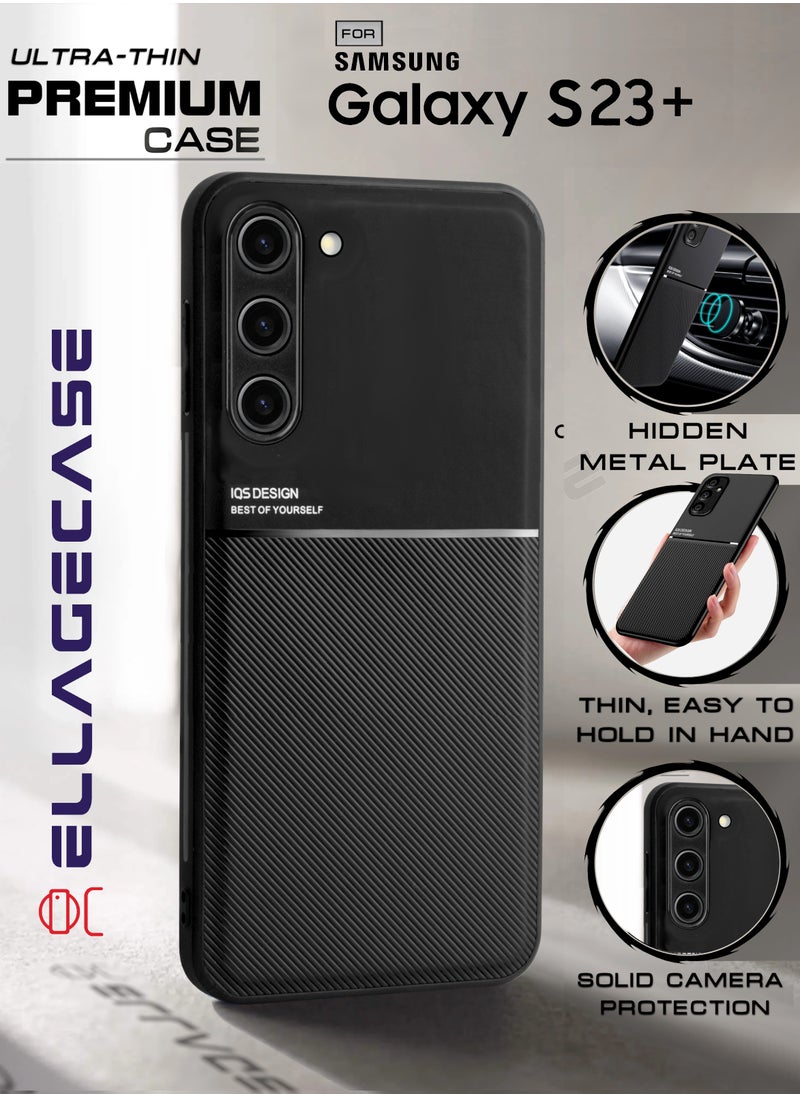 ELLAGECASE Case for Samsung Galaxy S23 Plus, Ultra Thin Premium Case, Solid Camera Protection, Thin, Easy to Hold, Hidden Metal Plate  - Image 1