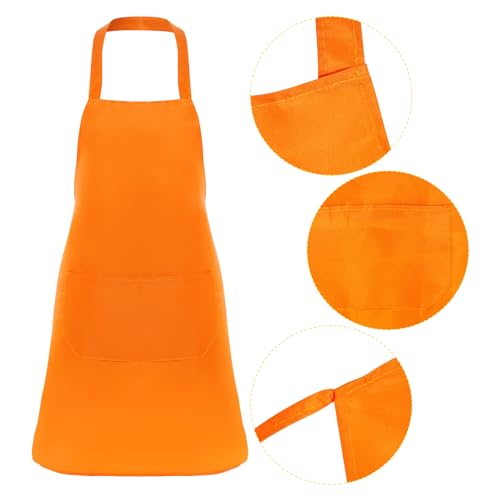 Fengek 8 Pcs Bib Apron for Unisex Colorful Kitchen Apron Bulk with 2 Roomy Pockets for Kitchen BBQ Painting Baking, Multicolor 1 - Image 4