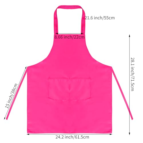 Fengek 8 Pcs Bib Apron for Unisex Colorful Kitchen Apron Bulk with 2 Roomy Pockets for Kitchen BBQ Painting Baking, Multicolor 1 - Image 2
