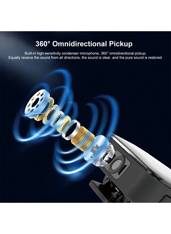 PULUZ PULUZ Wireless Lavalier Microphone for iPhone / iPad, 8-Pin Receiver and Dual Microphones (Black) - Image 5