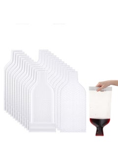 Wine Bag for Travel, 12 Packs Reusable Bottle Protector Sets, Leak Proof Bottle Shield Luggage Sleeve Case, Transparent Wine Accessory Sets for Airplane Car Cruise Protection Luggage