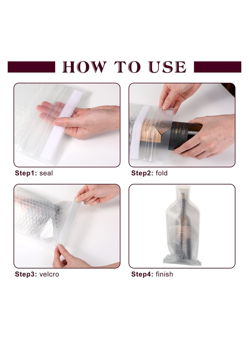 SYOSI - Wine Bag for Travel, 12 Packs Reusable Bottle Protector Sets, Leak Proof Bottle Shield Luggage Sleeve Case, Transparent Wine Accessory Sets for Airplane Car Cruise Protection Luggage - Image 1