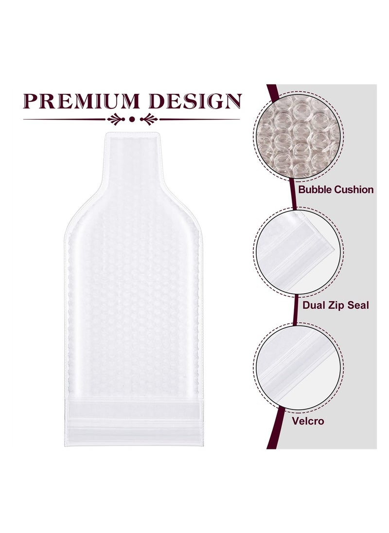 SYOSI - Wine Bag for Travel, 12 Packs Reusable Bottle Protector Sets, Leak Proof Bottle Shield Luggage Sleeve Case, Transparent Wine Accessory Sets for Airplane Car Cruise Protection Luggage - Image 1