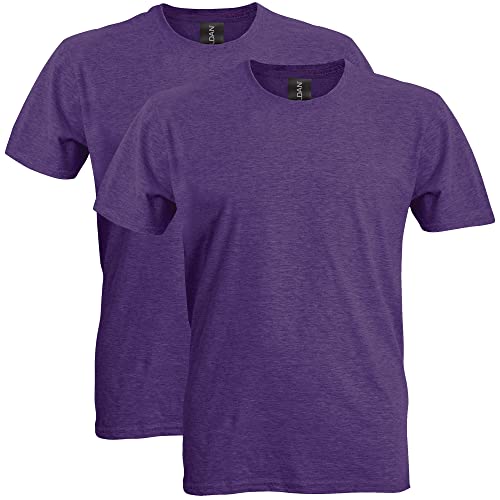 Gildan Adult Softstyle Cotton T-Shirt, Style G64000, Multipack, Heather Purple (2-Pack), 2X-Large - Image 1