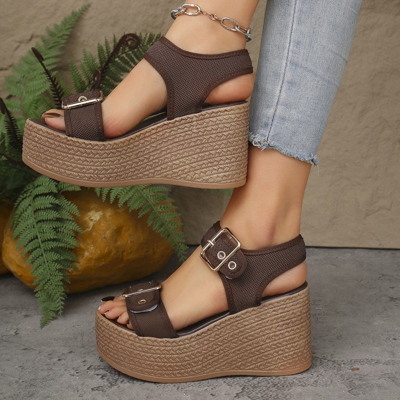 Women's Wedge Sandals with Open Toe - Image 1