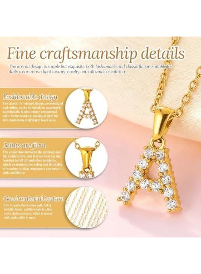 AQUILUX 4Avenue Letter A Necklace for Women – Cute Aesthetic Alphabet Pendant Jewelry, Sparkling Crystal Initial Necklace, Elegant Daily Wear Chain, Gift for Girls, Birthday, Valentine & Anniversary - Image 4