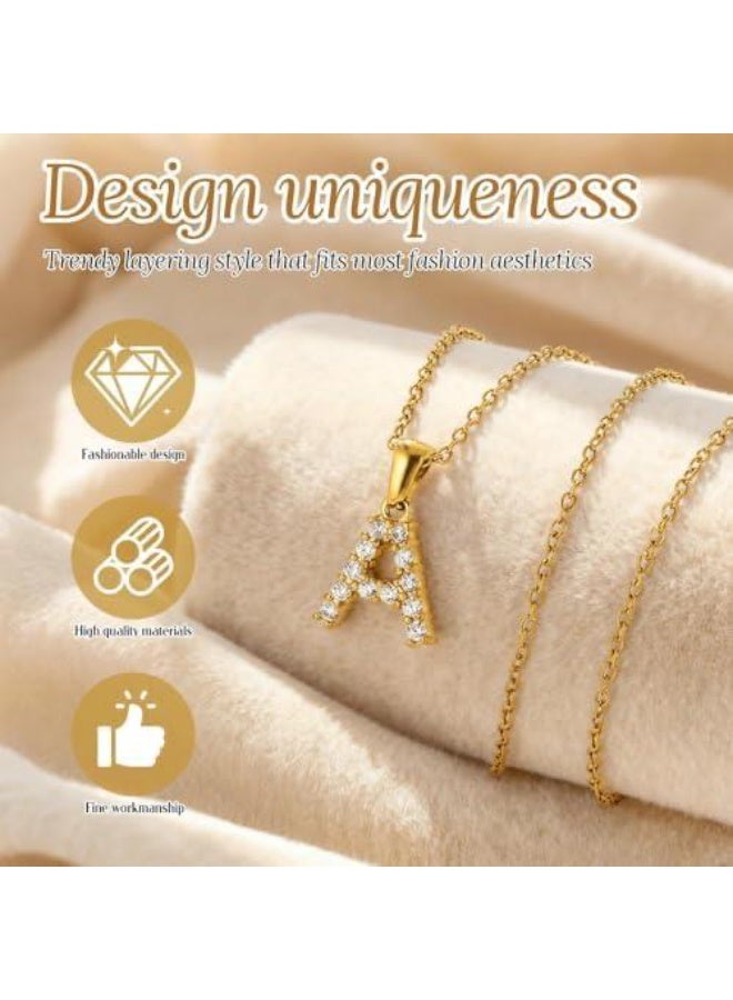 AQUILUX 4Avenue Letter A Necklace for Women – Cute Aesthetic Alphabet Pendant Jewelry, Sparkling Crystal Initial Necklace, Elegant Daily Wear Chain, Gift for Girls, Birthday, Valentine & Anniversary - Image 3