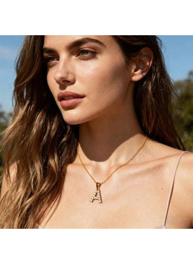 AQUILUX 4Avenue Letter A Necklace for Women – Cute Aesthetic Alphabet Pendant Jewelry, Sparkling Crystal Initial Necklace, Elegant Daily Wear Chain, Gift for Girls, Birthday, Valentine & Anniversary - Image 1