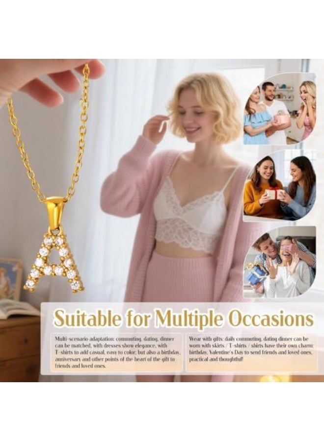 AQUILUX 4Avenue Letter A Necklace for Women – Cute Aesthetic Alphabet Pendant Jewelry, Sparkling Crystal Initial Necklace, Elegant Daily Wear Chain, Gift for Girls, Birthday, Valentine & Anniversary - Image 5