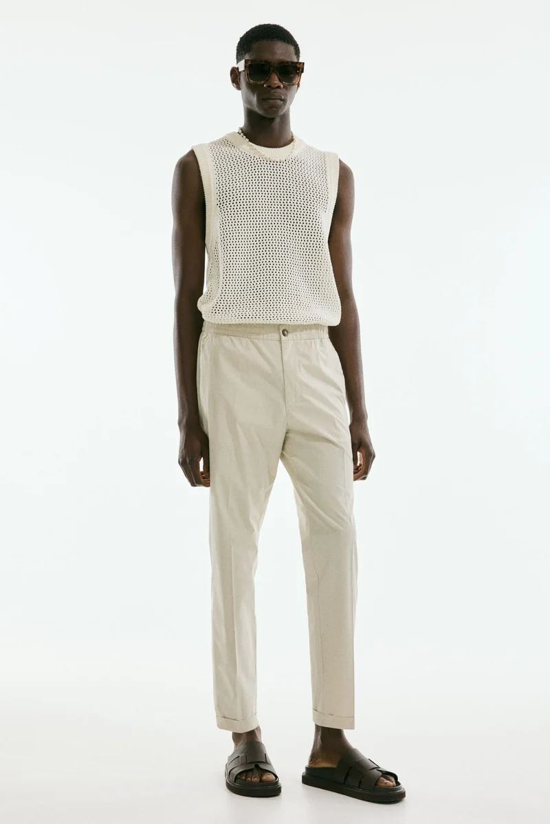 H&M Regular Fit Cropped cotton trousers