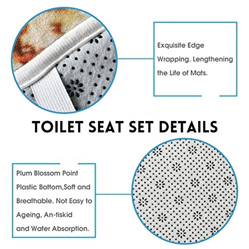 Novobey 4 Pcs Merry Christmas Shower Curtain Sets with Non-Slip Bathroom Rugs, Lid Toilet Cover, Bath Mat, Shower Curtain Christmas Bathroom Decor (Gnome Snowman, Curtain Size: 70.8 * 70.8in/180) - Image 5