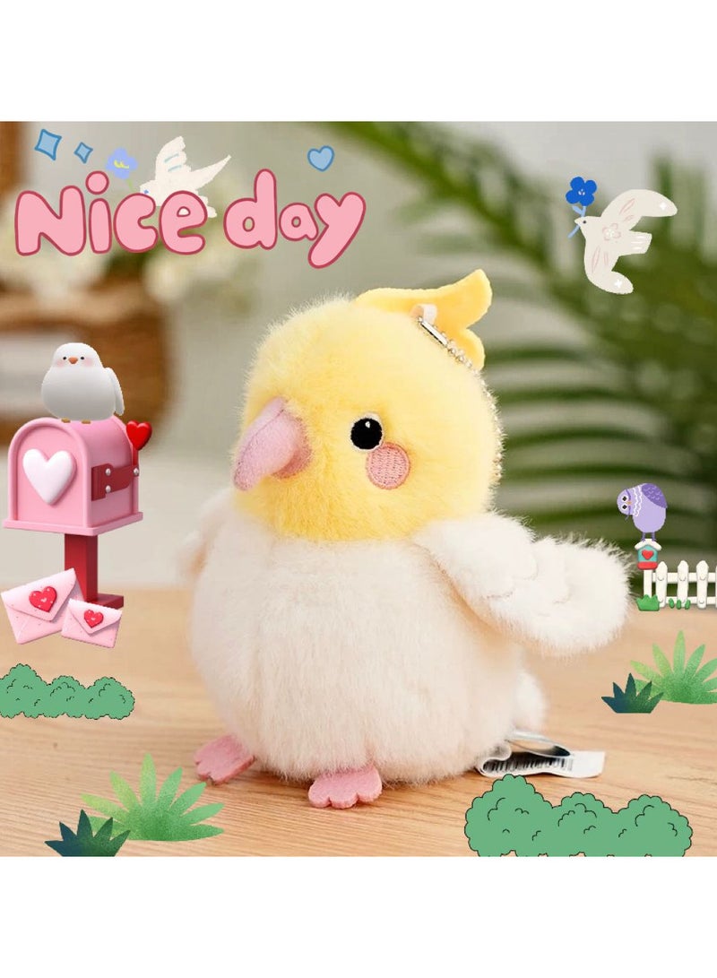 Cute Parrot Toys Keychain  Bag charm - Best Birthday Gifts for Kids, Soft Mini Plushies for Girls to Cuddle with, Cute Stuff Hanging on School Backpack and Handbag(1pc, yellow)  - Image 1