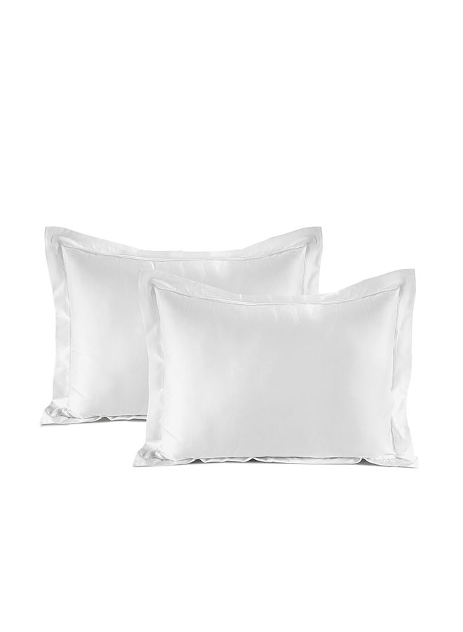 طقم غطاء مخدة قطن قطعتين 200 غرزة 90*50 سم من كوتاج   أبيض