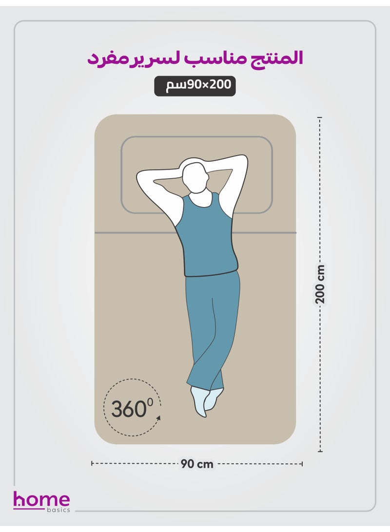 Donetella Bedding Fitted Sheet - Fits 90x200 Cm Bed For Single Bed 2 Pcs (1 Fitted Sheet and 1 Pillowcase) - 30 Cm Deep Pocket - Solid Bed Sheet - Image 2