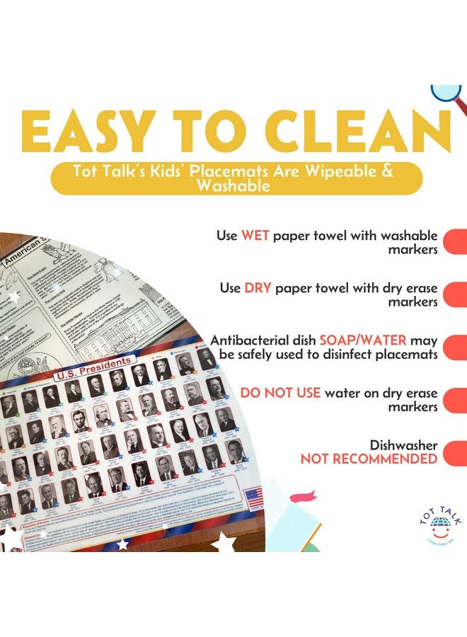 Tot Talk Tot Talk Placemat U.S. Constitution Meal Dining Kids Mat  - Image 4