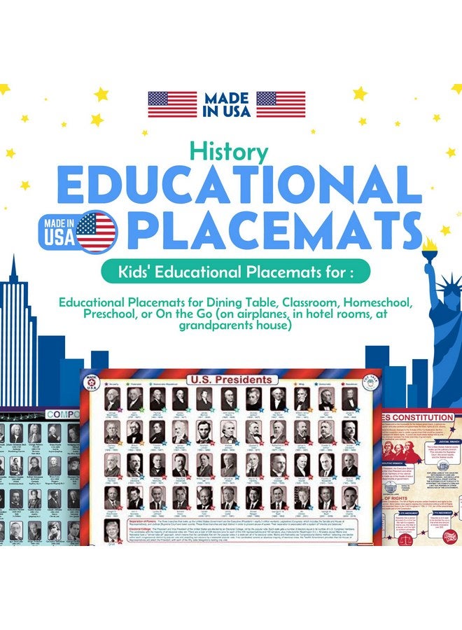 Tot Talk Tot Talk Placemat U.S. Constitution Meal Dining Kids Mat  - Image 2