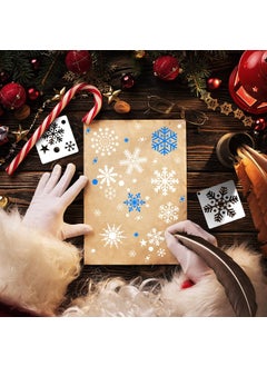 Yahenda 60 Pcs Christmas Stencils for Painting on Wood 3x3 Inch Small Snowflake Stencil Reusable Christmas Holiday Stencils for Art Craft Painting Spraying Wall Card Paper Gift Home Decor (Snowflake Style)  - Image 2