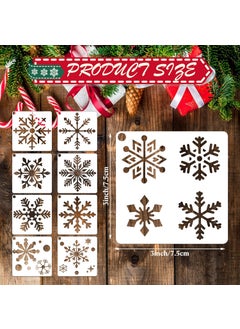 Yahenda 60 Pcs Christmas Stencils for Painting on Wood 3x3 Inch Small Snowflake Stencil Reusable Christmas Holiday Stencils for Art Craft Painting Spraying Wall Card Paper Gift Home Decor (Snowflake Style)  - Image 3