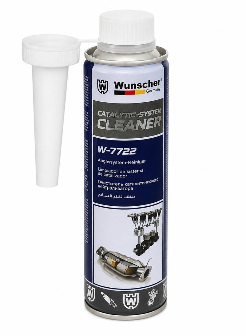 Wunscher Catalytic System Cleaner 300ML, Automotive Fuel System Treatment for Petrol & Diesel Engines, Catalytic Converter, Injector, Combustion Chamber Carbon & Soot Deposit Cleaning Additive -W-7722 - Image 1