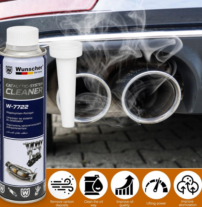 Wunscher Catalytic System Cleaner 300ML, Automotive Fuel System Treatment for Petrol & Diesel Engines, Catalytic Converter, Injector, Combustion Chamber Carbon & Soot Deposit Cleaning Additive -W-7722 - Image 5
