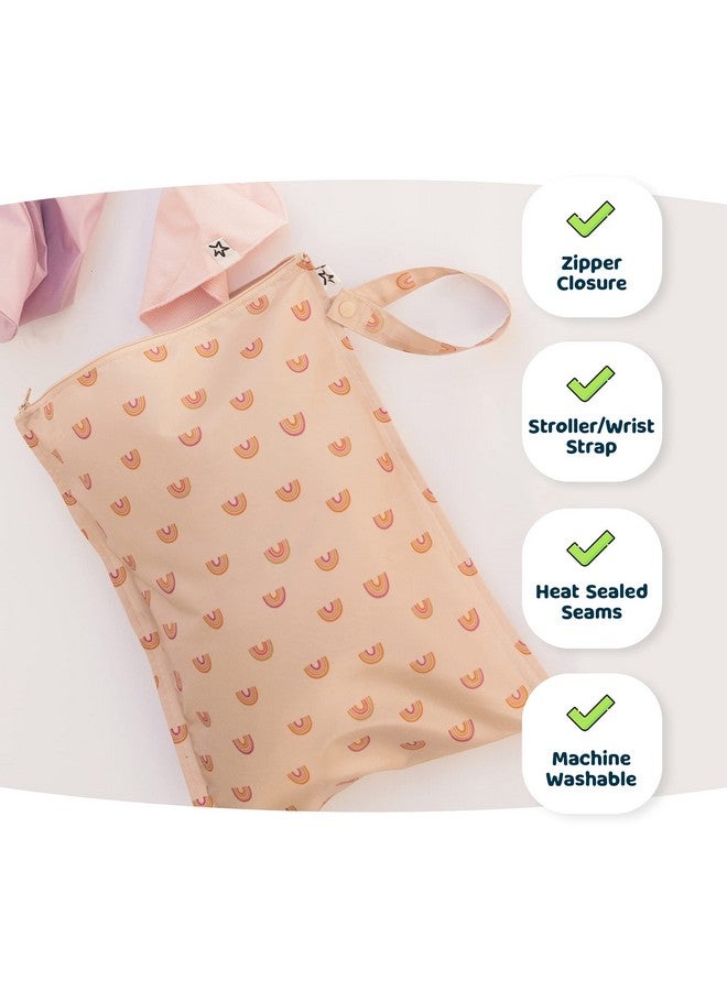 Tiny Twinkle Mess-Proof Wet Bags 2 Pack Waterproof And Washable Bag For Travel Storage, Stroller, Daycare, Baby Diapers, Yoga, Beach, Pool, Wet Toddler Swimsuits (Black, Green Checkers)  - Image 5