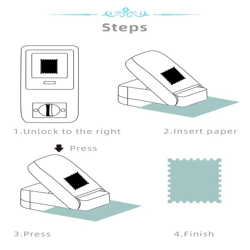 BBLING 1.5x1.25 inch Stamp Puncher Lever Type Paper Punching Machine, Used for Making Scrapbook DIY Card Making Crafts (Cannot Cut Fabric) - Image 4