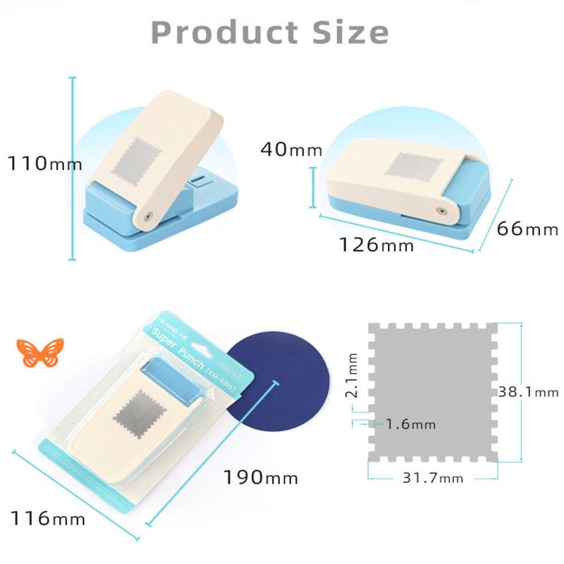 BBLING 1.5x1.25 inch Stamp Puncher Lever Type Paper Punching Machine, Used for Making Scrapbook DIY Card Making Crafts (Cannot Cut Fabric) - Image 2