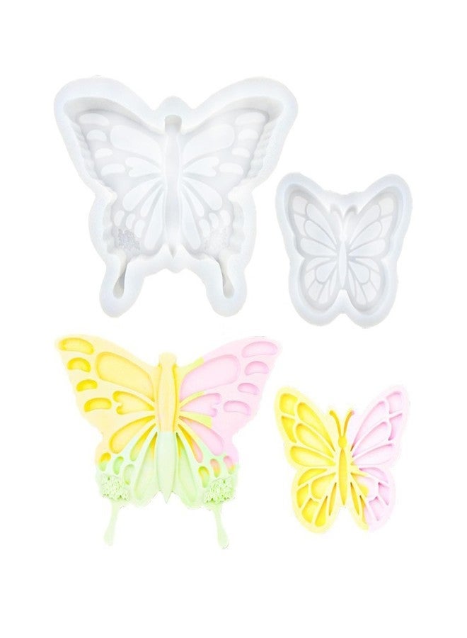 LZEDIRA 2 Pcs Butterfly Silicone Freshie Molds, 3D Butterfly Silicone Chocolate Mold, Reusable Butterflys Resin Mold Kit for Scented Candles, Clay, Baking, Soap, Cake Decorating - Image 1