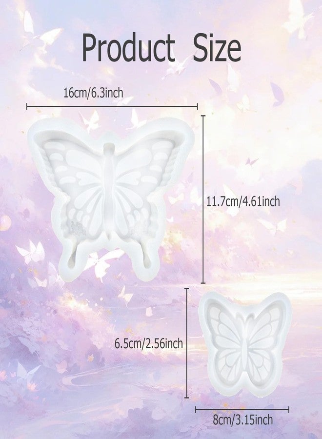 LZEDIRA 2 Pcs Butterfly Silicone Freshie Molds, 3D Butterfly Silicone Chocolate Mold, Reusable Butterflys Resin Mold Kit for Scented Candles, Clay, Baking, Soap, Cake Decorating - Image 2
