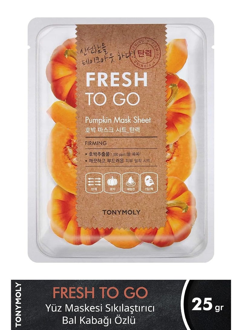 توني مولي قناع "فريش تو جو" (Fresh To Go) باليقطين من توني مولي (TONYMOLY) لشد البشرة - عبوة من 10 قطع - Image 2