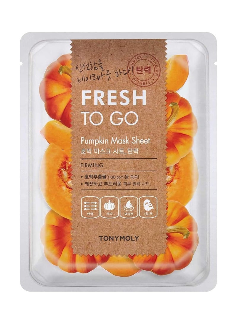 توني مولي قناع "فريش تو جو" (Fresh To Go) باليقطين من توني مولي (TONYMOLY) لشد البشرة - عبوة من 10 قطع - Image 1