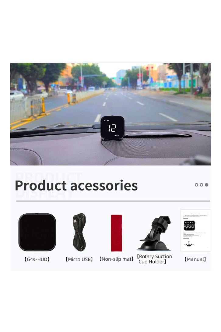 Chase Up G4S Digital Speedometer, New HUD Car Head Up Display with Digital Speed in MPH KPH, Universal Fatigue Driving Reminder, Overspeed Alarm Trip Meter, for All Vehicle (White) - Image 3