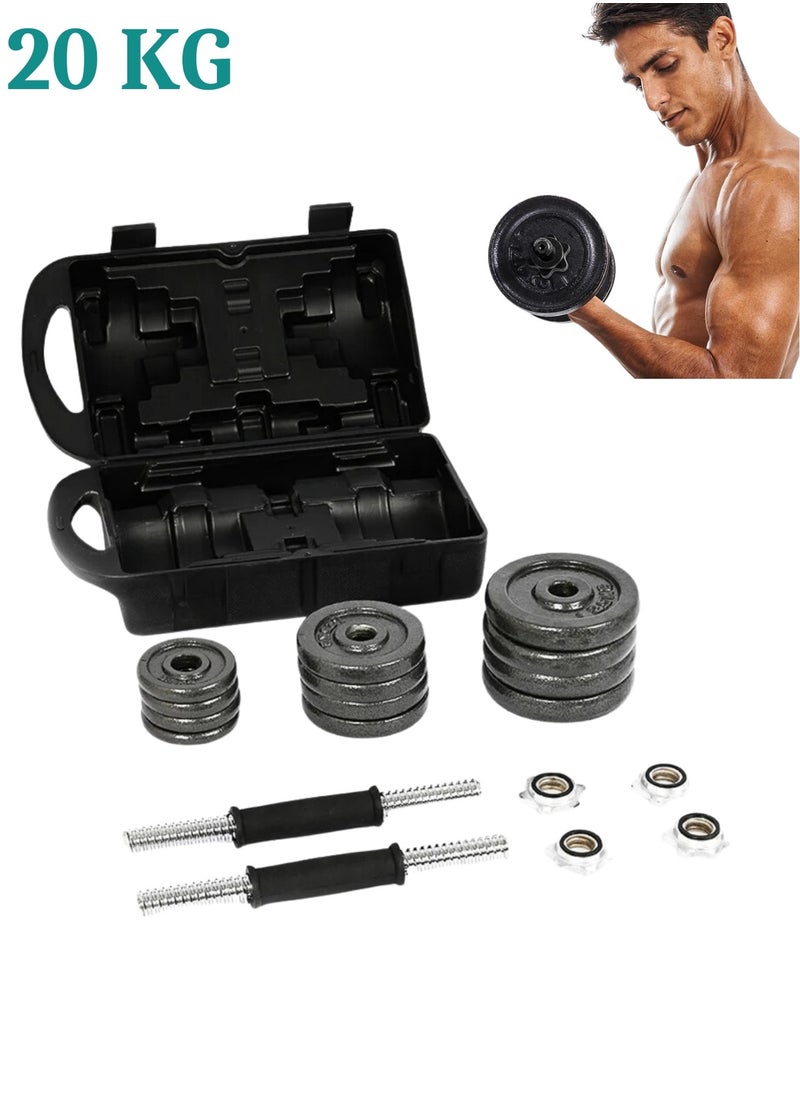 MAAS 20kg Adjustable Compact Dumbbell Weight Set for Home Training and Gym  - Image 1