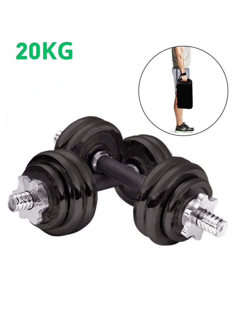 MAAS 20kg Adjustable Compact Dumbbell Weight Set for Home Training and Gym  - Image 2