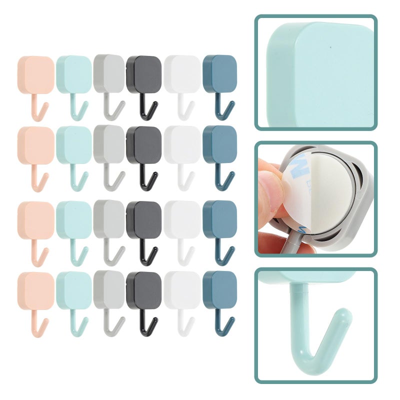 Multipurpose Self Adhesive Towel Hooks 30Pcs Assorted Colors No Trace Bathroom Kitchen Door - Image 5