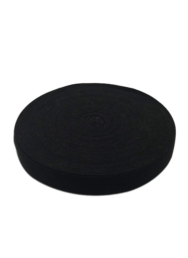 BornFeel Natural Cotton Twill Tape 50 Yards 2 Inch Bunting Bias Tape Herringbone Webbing Tape Roll for Apron Sewing Dressmaking Craft Black  - Image 1
